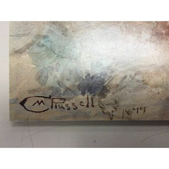 17"x10.5" PRINT of Cowboy Painting by CHARLES M. RUSSELL Anheuser-Busch, Inc. - Picture 2 of 3